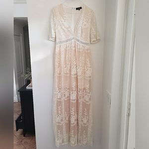 NEW Ivory/ Nude lace Maxi dress